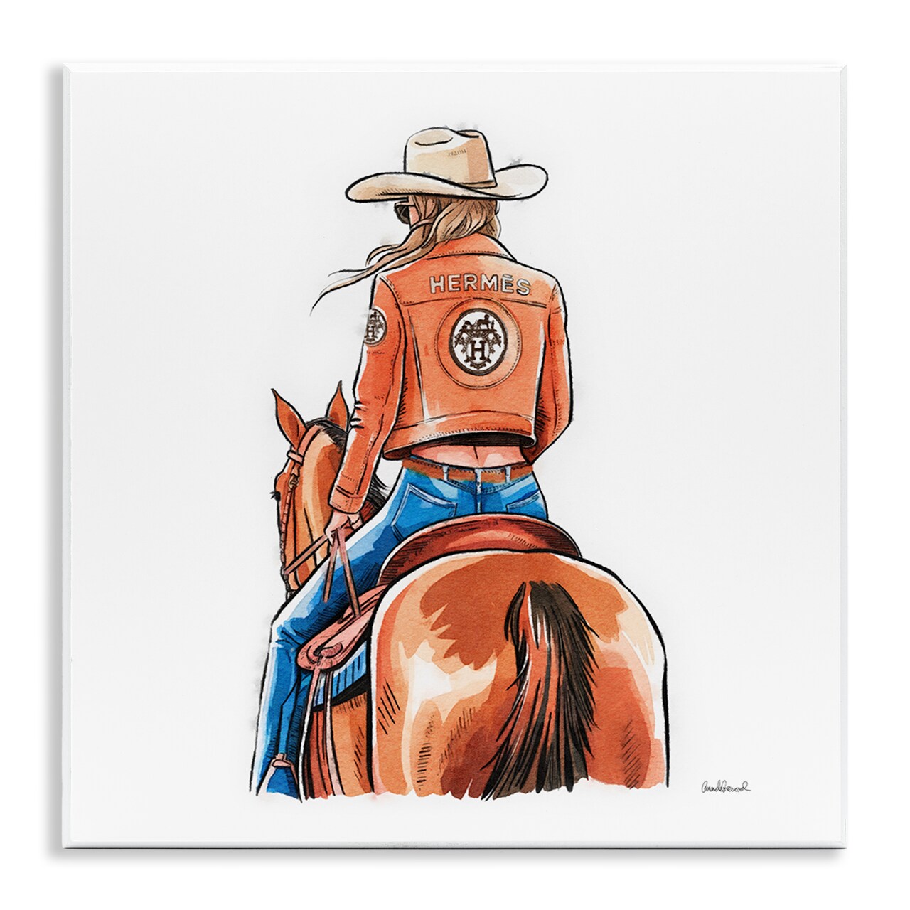 Stupell Industries Fashionable Chic Cowgirl Wall Plaque Art Design by Amanda Greenwood